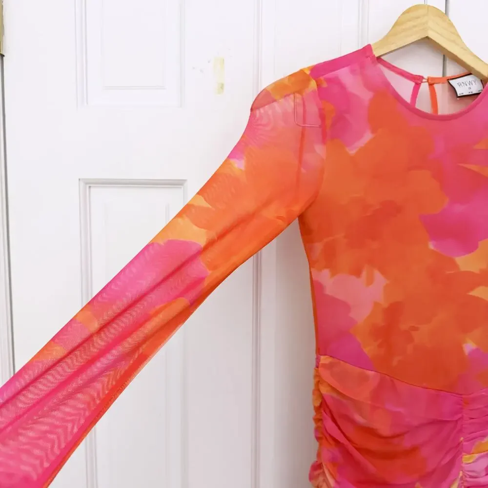 RUNAWAY THE LABEL Olivia Maxi Dress Orange Floral - Picture 9 of 14